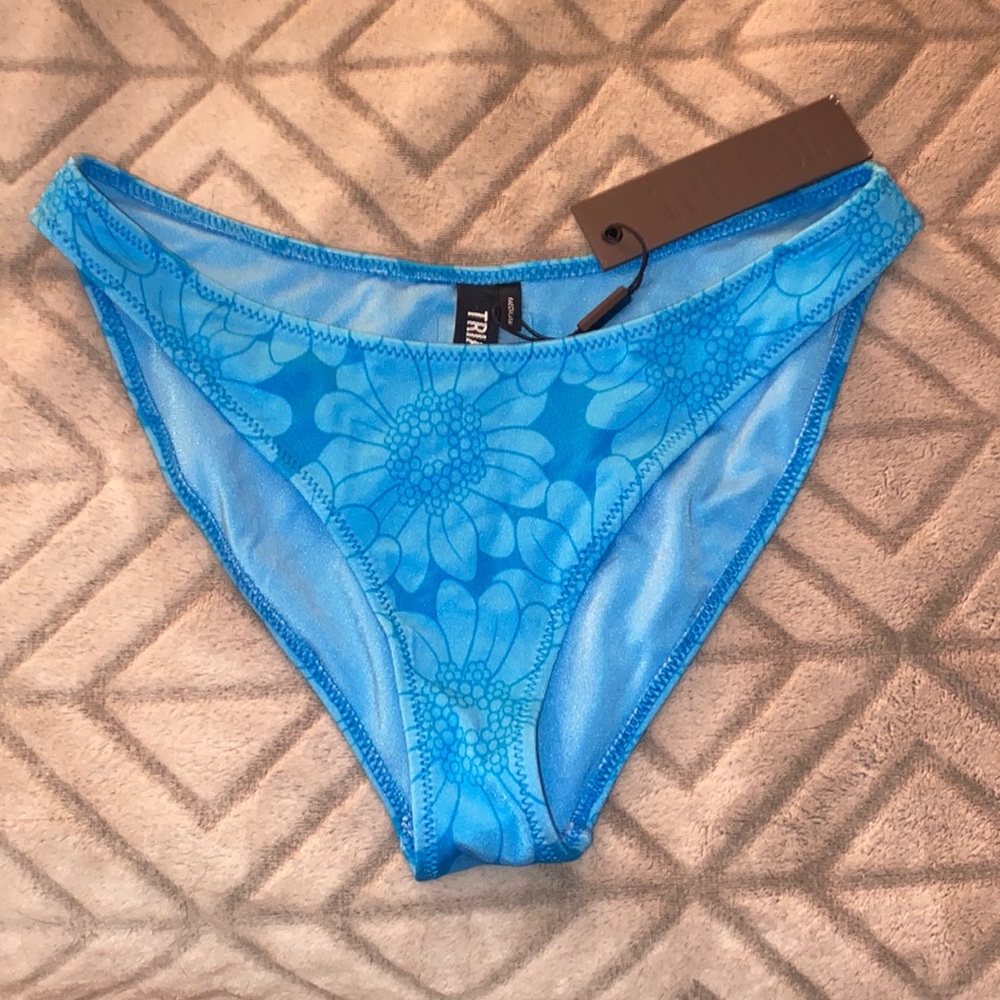 Blue Floral Triangl Bikini Bottoms - Normal cut